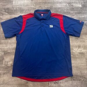 NFL NY Giants Team Apparel Blue Polo Short Sleeve Shirt Mens Sz. XL
